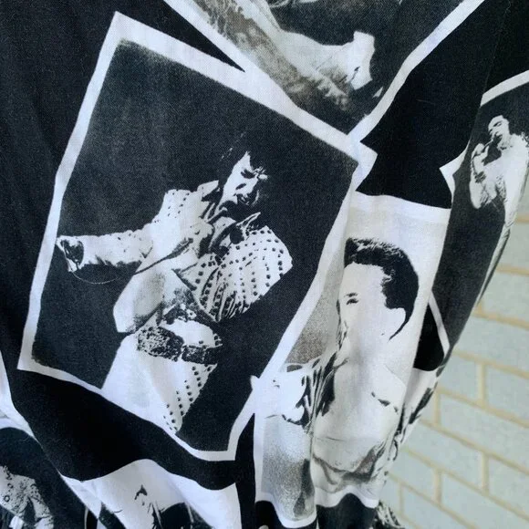 Vintage 1980’s The King Elvis Presley Photoprint Cotton Custom DRESS 1950s Style